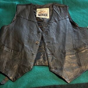Vintage Black Leather Vest